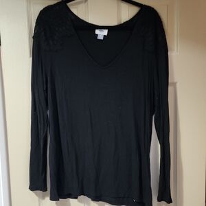Old Navy Black Long Sleeve Blouse